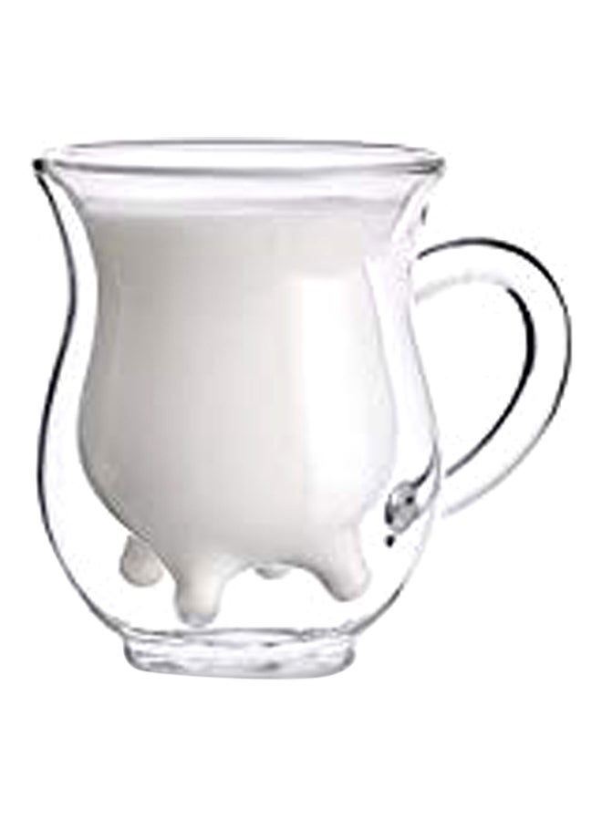 Cow Design Double Wall Drinking Glass Clear 180ml - Image 3